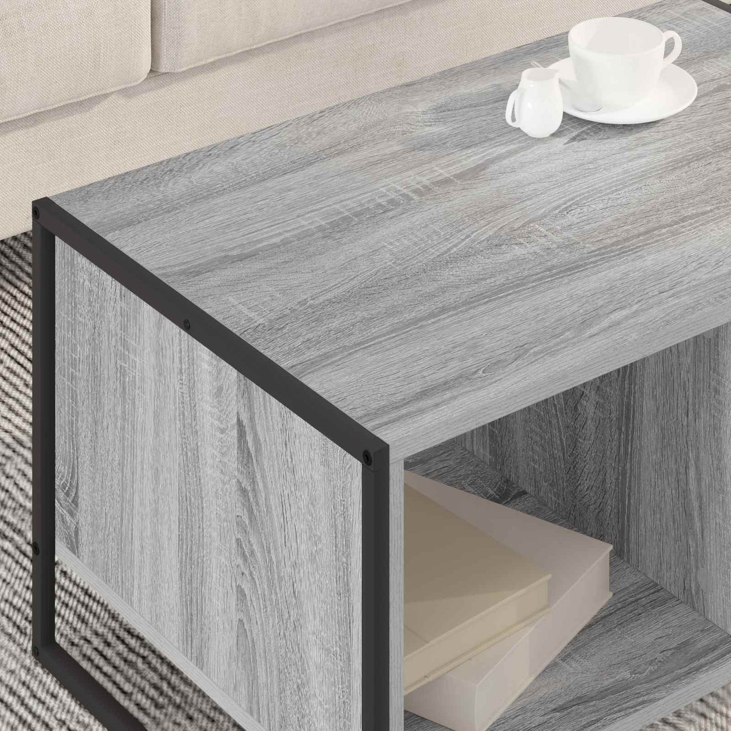 vidaXL Τραπεζάκι σαλονιού Γκρίζο Σονομα 80 x 50 x 40 cm
