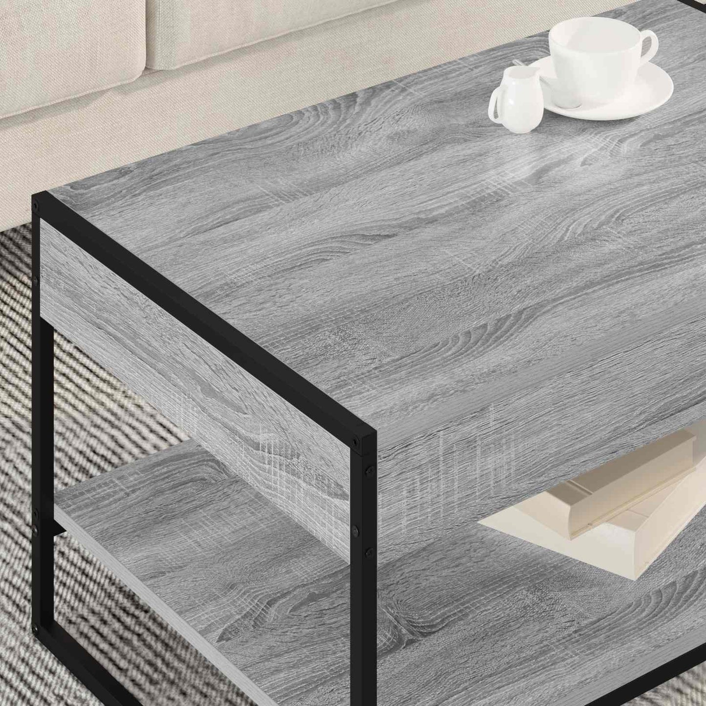 vidaXL Τραπεζάκι σαλονιού Γκρίζο Σονομα 80 x 50 x 40 cm