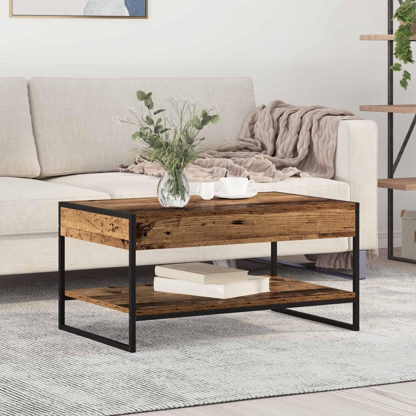 vidaXL Τραπεζάκι σαλονιού Παλιό Ξύλο 80 x 50 x 40 cm