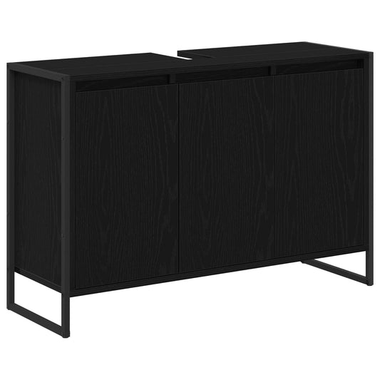 vidaXL Ντουλάπι Μπάνιου Μαύρη Οξυά 90 x 30 x 60 cm Επεξεργασμένο ξύλο
