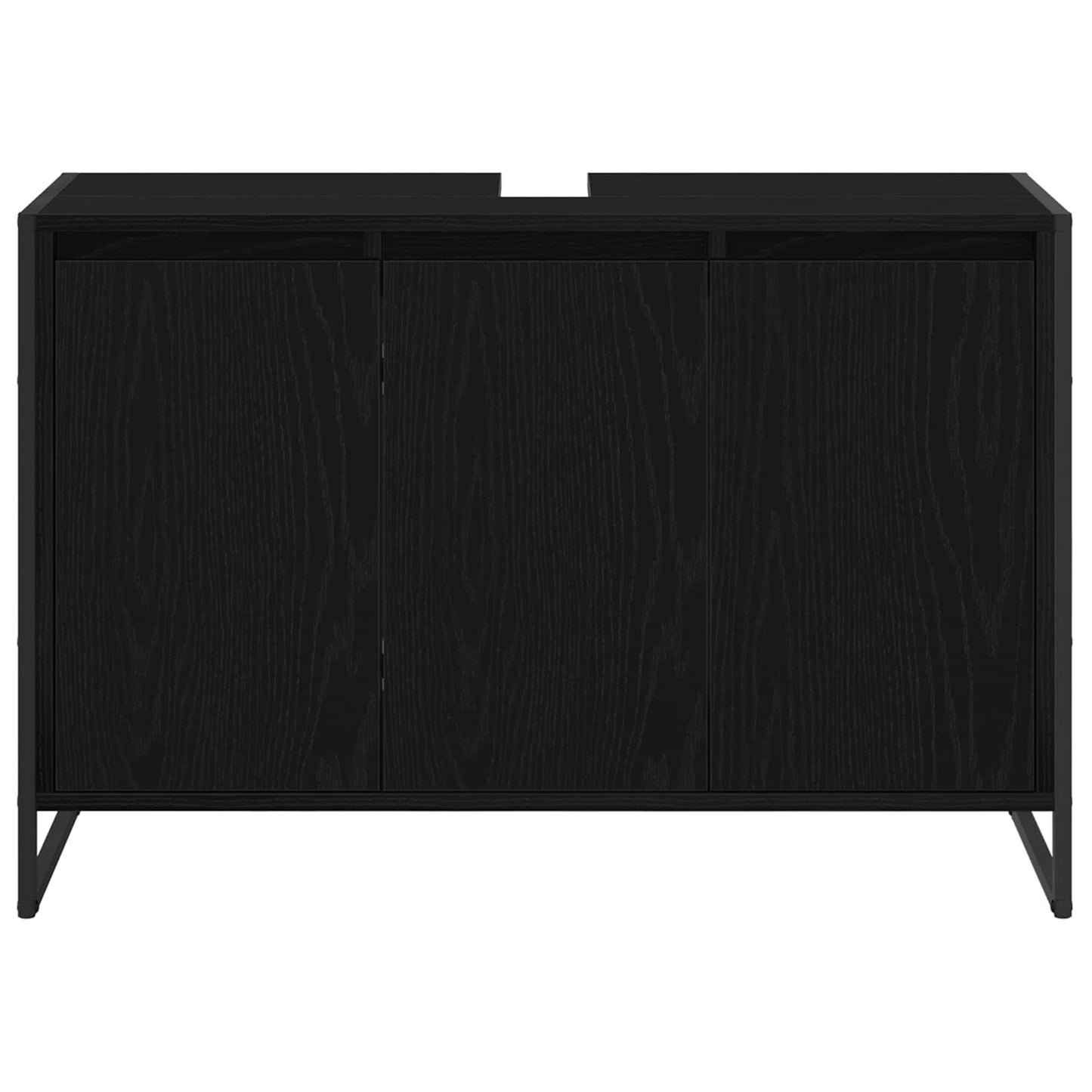 vidaXL Ντουλάπι Μπάνιου Μαύρη Οξυά 90 x 30 x 60 cm Επεξεργασμένο ξύλο