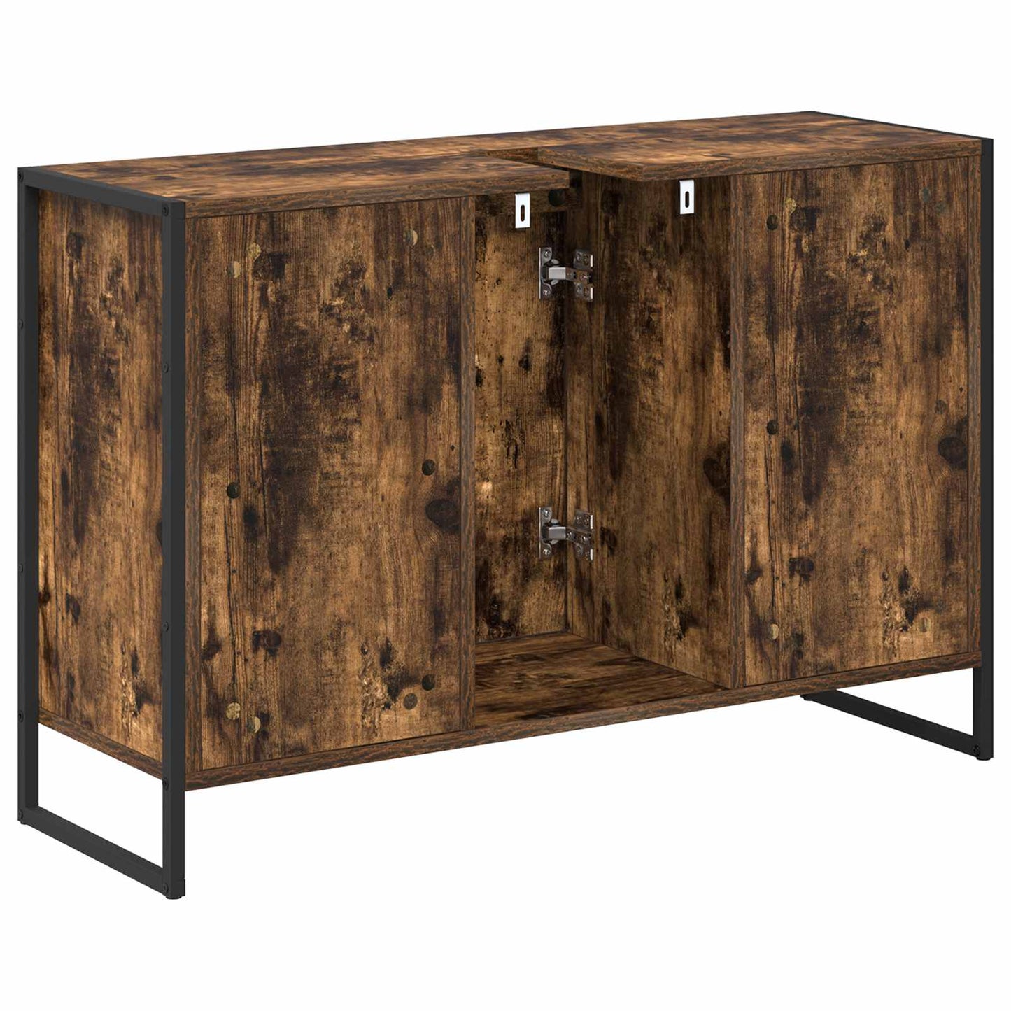 vidaXL Ντουλάπι Μπάνιου με αποθήκευση Καπνιστό Δρύς 90 x 30 x 60 cm