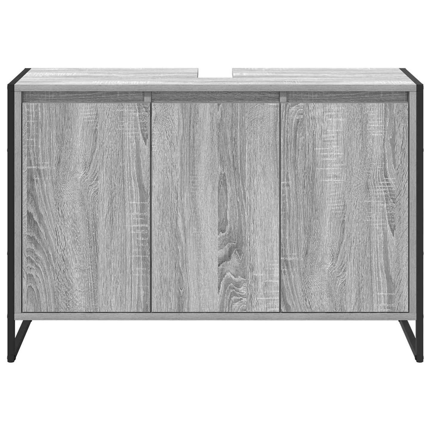 vidaXL Ντουλάπι Μπάνιου με αποθήκευση Γκρίζο Σονομα 90 x 30 x 60 cm