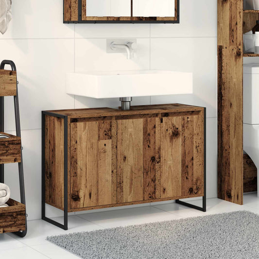 vidaXL Ντουλάπι Μπάνιου Παλιό Ξύλο 90 x 30 x 60 cm Επεξεργασμένο ξύλο