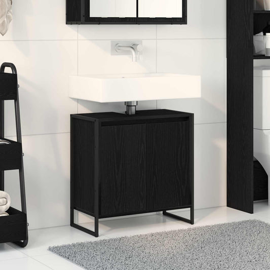 vidaXL Ντουλάπι Μπάνιου Μαύρη Οξυά 60 x 30 x 60 cm Επεξεργασμένο ξύλο