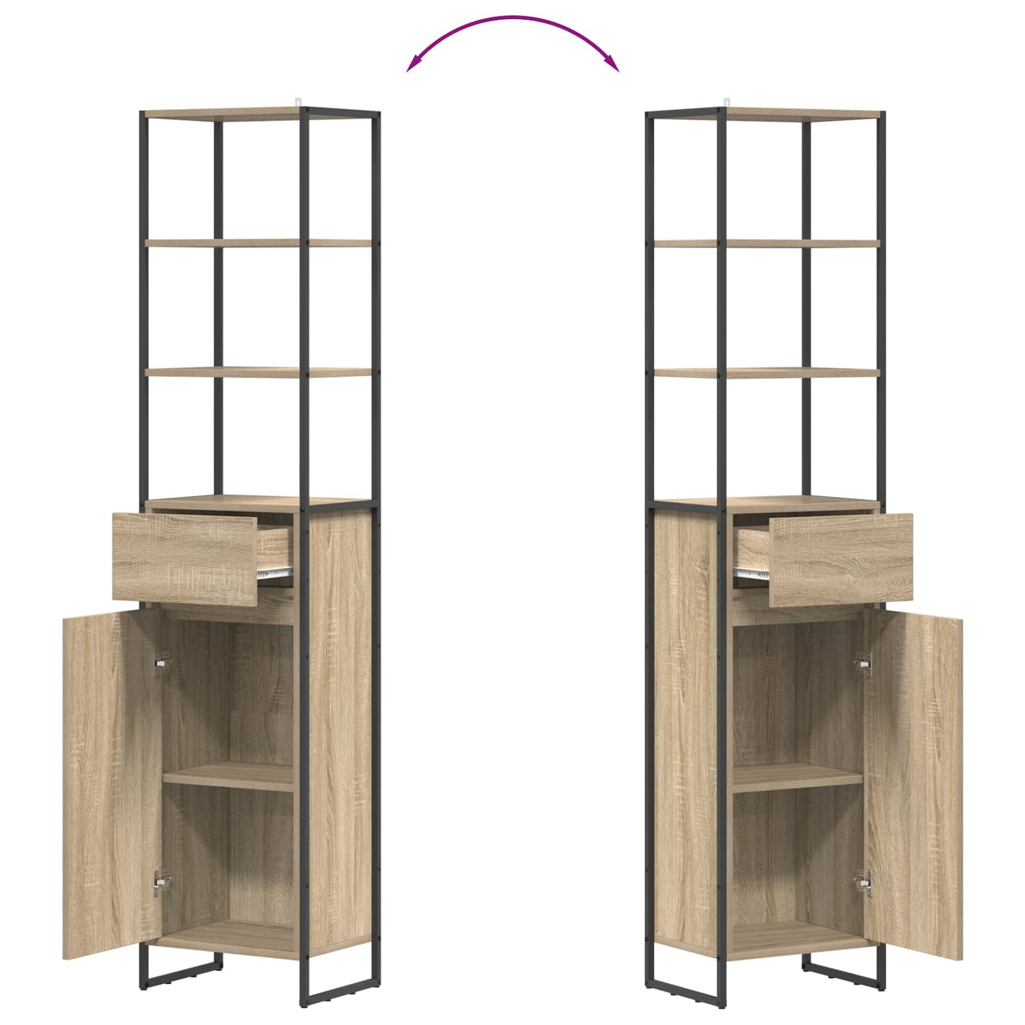 vidaXL Ντουλάπι Μπάνιου Σονόμα 40 x 30 x 180 εκ Επεξεργασμένο ξύλο