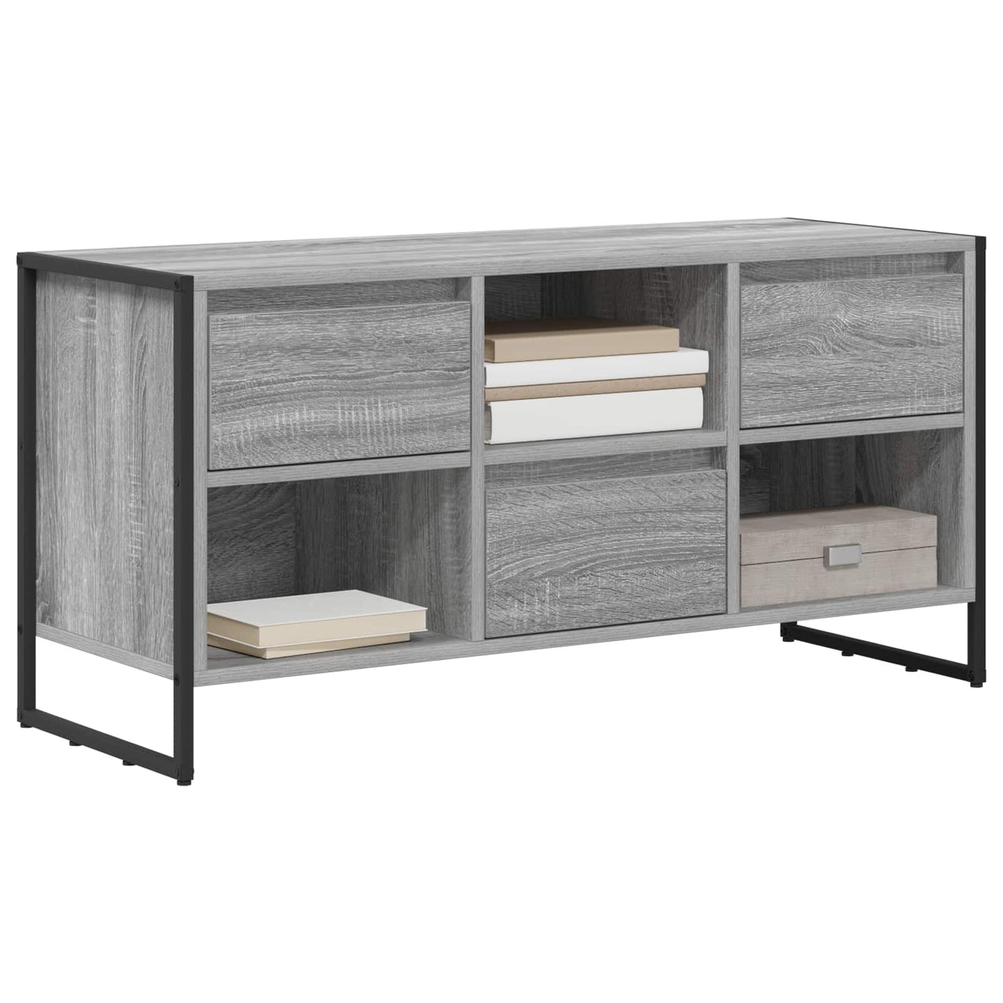vidaXL Ντουλάπι TV Γκρίζο Σονομα 100 x 36 x 49,5 εκ Επεξεργασμένο ξύλο