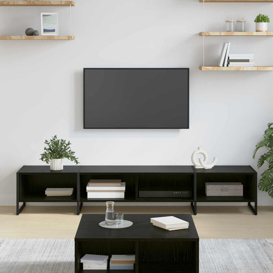 vidaXL Ντουλάπι TV Μαύρη Οξυά 170.5 x 36 x 30.5 εκ Επεξεργασμένο ξύλο