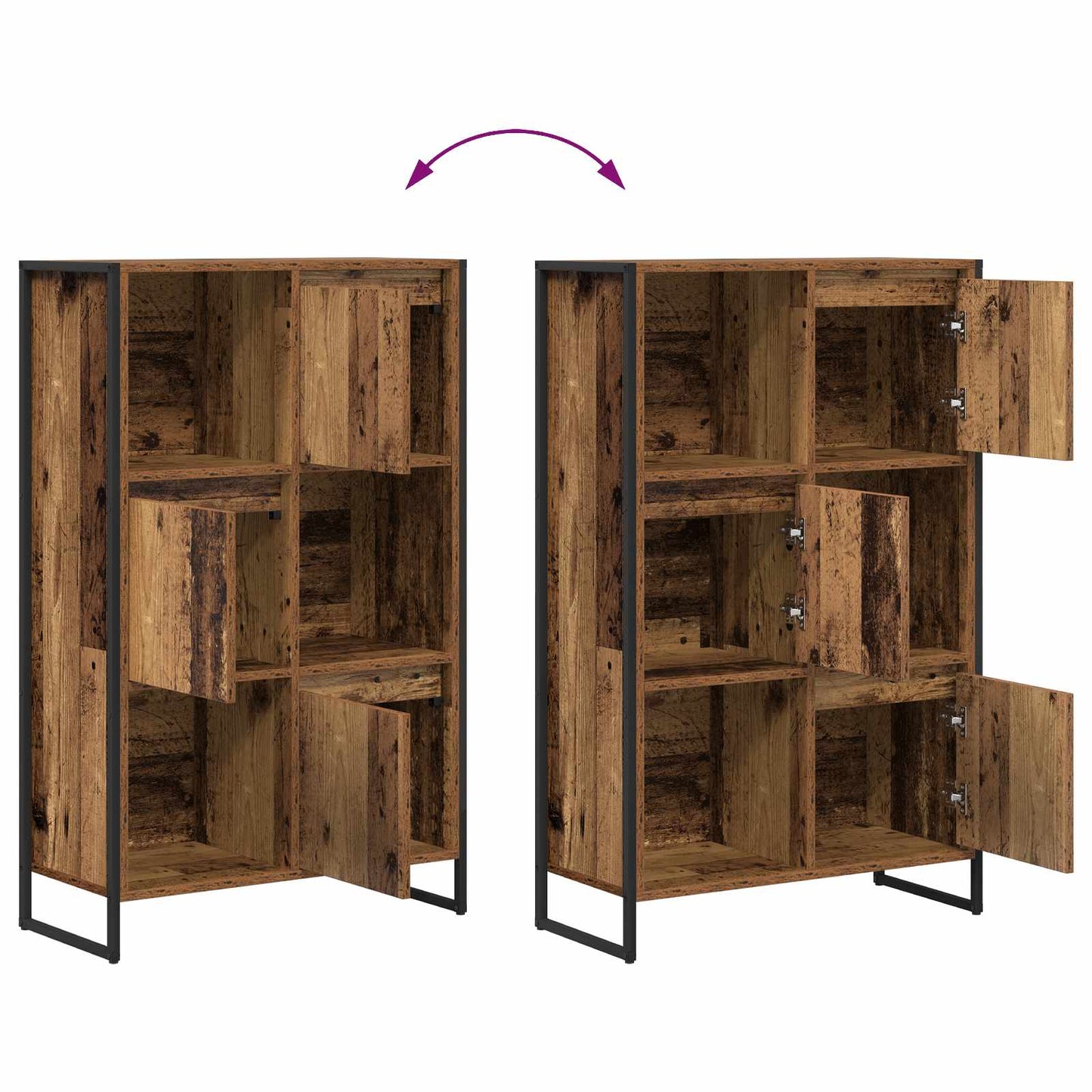 vidaXL Βιβλιοθήκη Παλιό Ξύλο 68 x 30 x 108.5 εκ. Επεξεργασμένο ξύλο