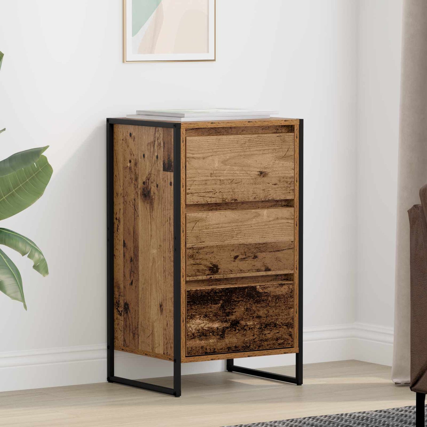 vidaXL Πλαϊνό γραφείο Παλιό Ξύλο 42 x 36 x 75.5 εκ. Επεξεργασμένο ξύλο