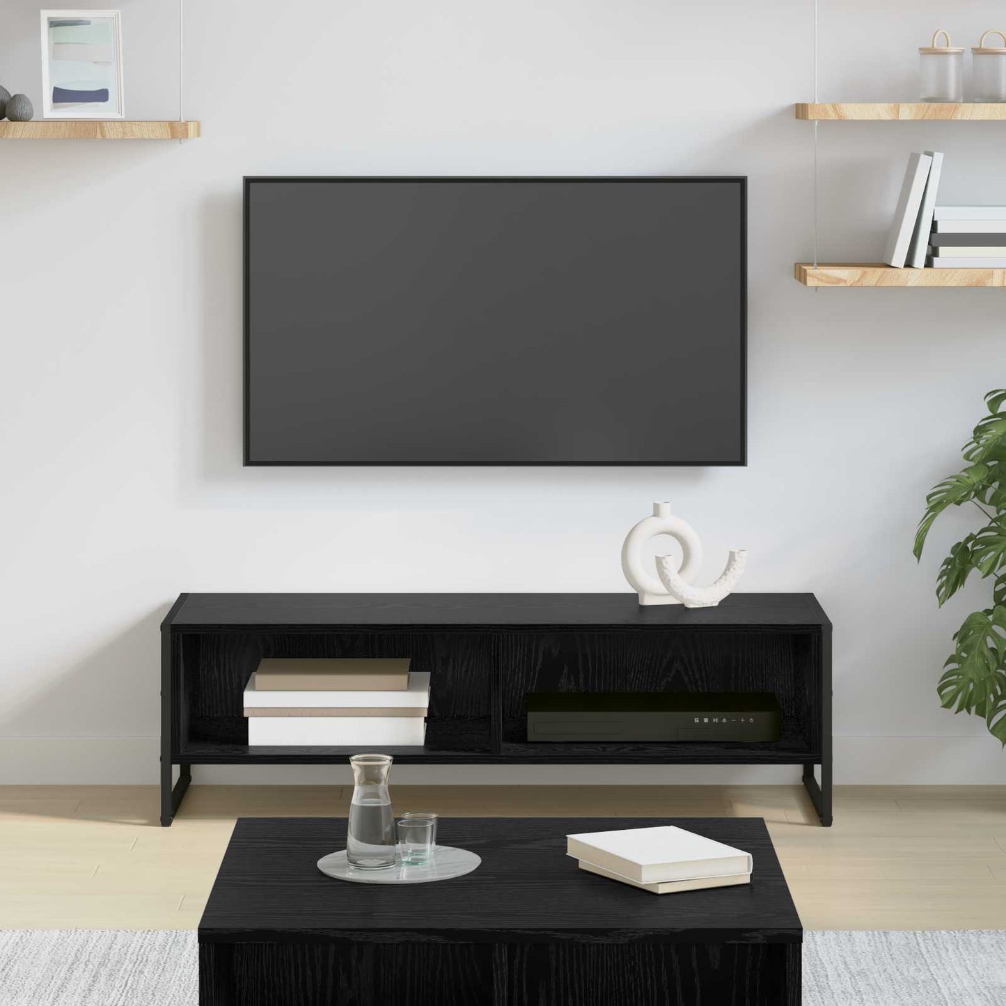 vidaXL Ντουλάπι TV Μαύρη Οξυά 100 x 36.5 x 30.5 εκ Επεξεργασμένο ξύλο
