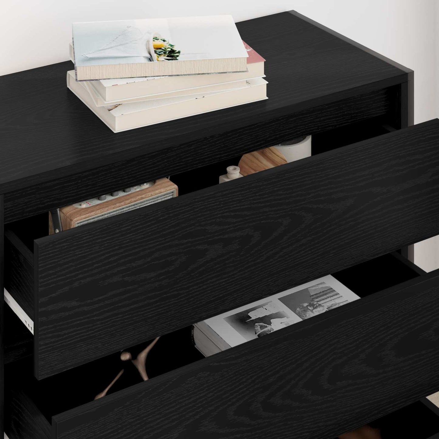 vidaXL Πλαϊνό γραφείο Μαύρη Οξυά 79 x 36 x 75.5 εκ. Επεξεργασμένο ξύλο