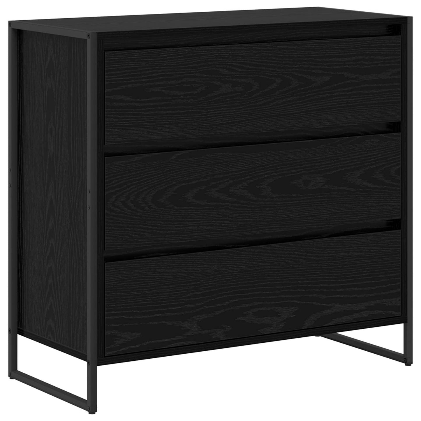 vidaXL Πλαϊνό γραφείο Μαύρη Οξυά 79 x 36 x 75.5 εκ. Επεξεργασμένο ξύλο
