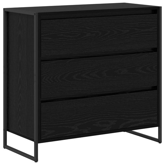vidaXL Πλαϊνό γραφείο Μαύρη Οξυά 79 x 36 x 75.5 εκ. Επεξεργασμένο ξύλο