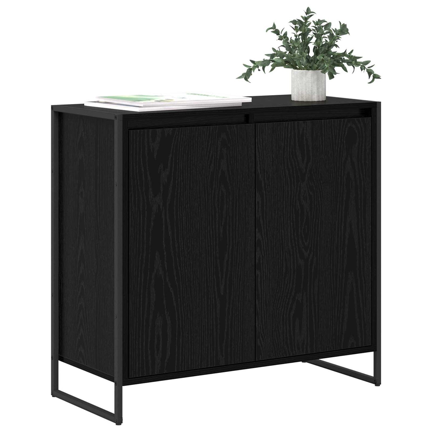 vidaXL Βοηθητικό ντουλάπι Μαύρη Οξυά 79 x 36 x 75 εκ