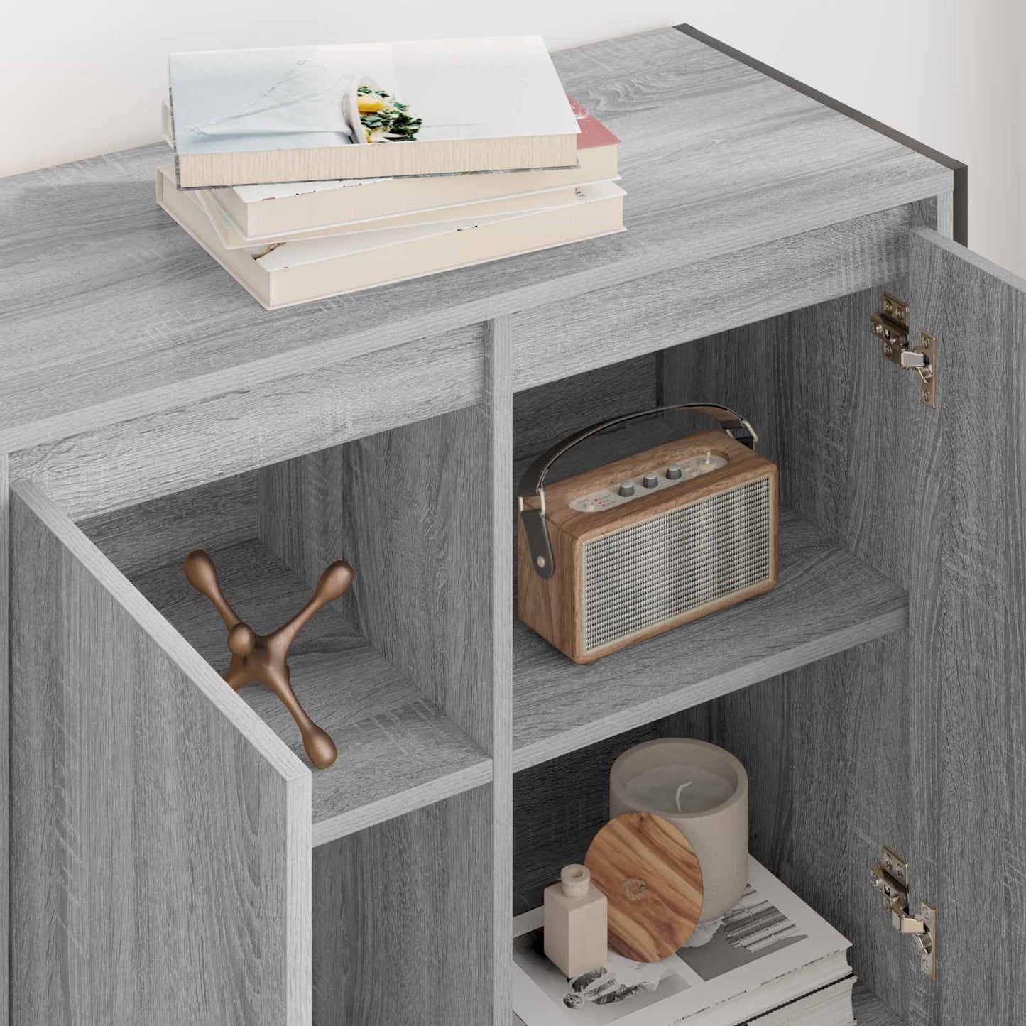 vidaXL Βοηθητικό ντουλάπι Γκρίζο Σονομα 79 x 36 x 75 εκ