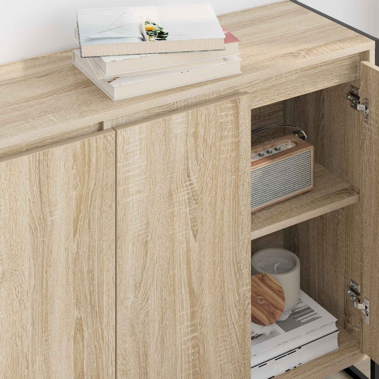 vidaXL Βοηθητικό ντουλάπι Σονόμα 96,5 x 30 x 75 εκ Επεξεργασμένο ξύλο