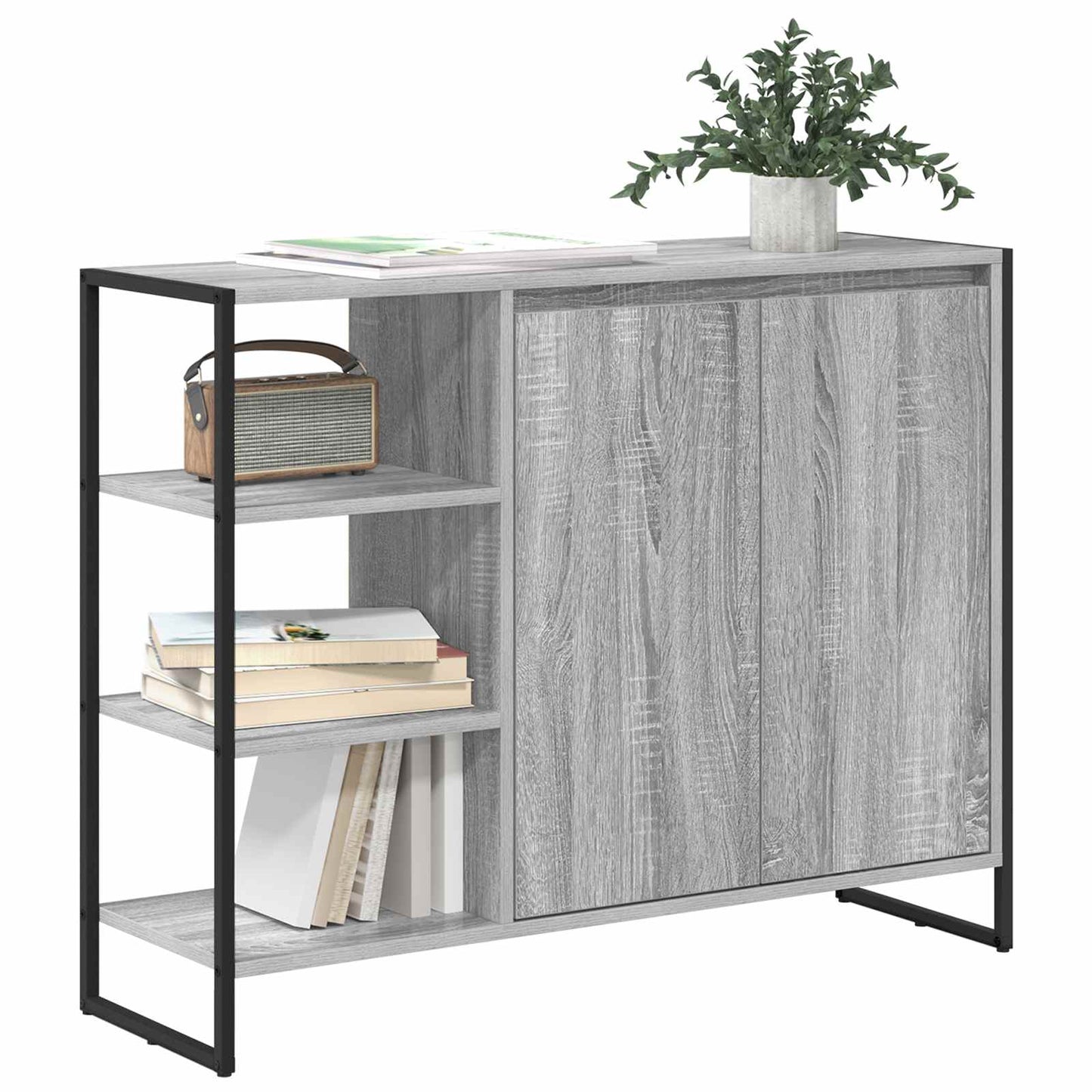 vidaXL Βοηθητικό ντουλάπι Γκρίζο Σονομα 96.5 x 30 x 75 εκ