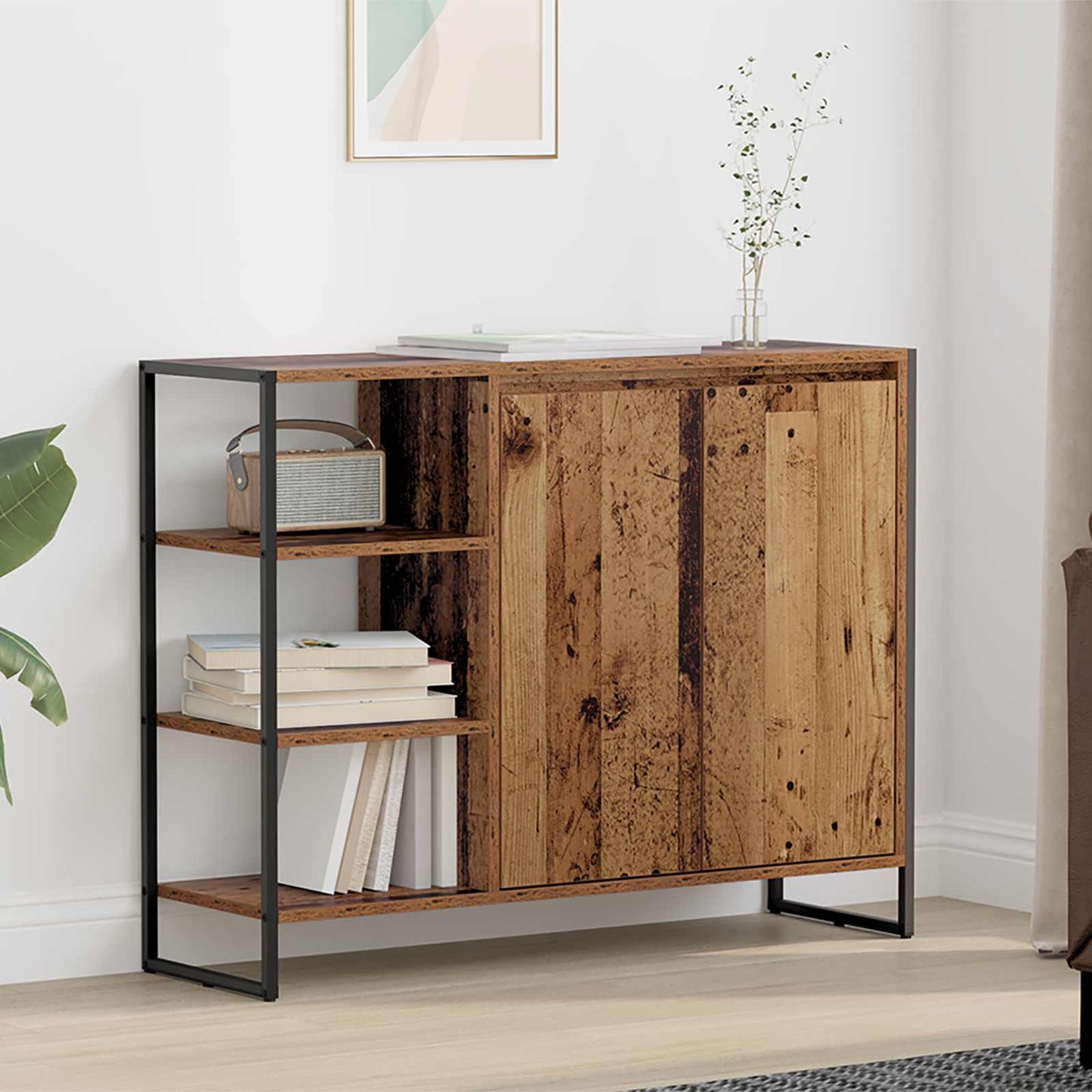 vidaXL Βοηθητικό ντουλάπι Παλιό Ξύλο 96.5 x 30 x 75 εκ