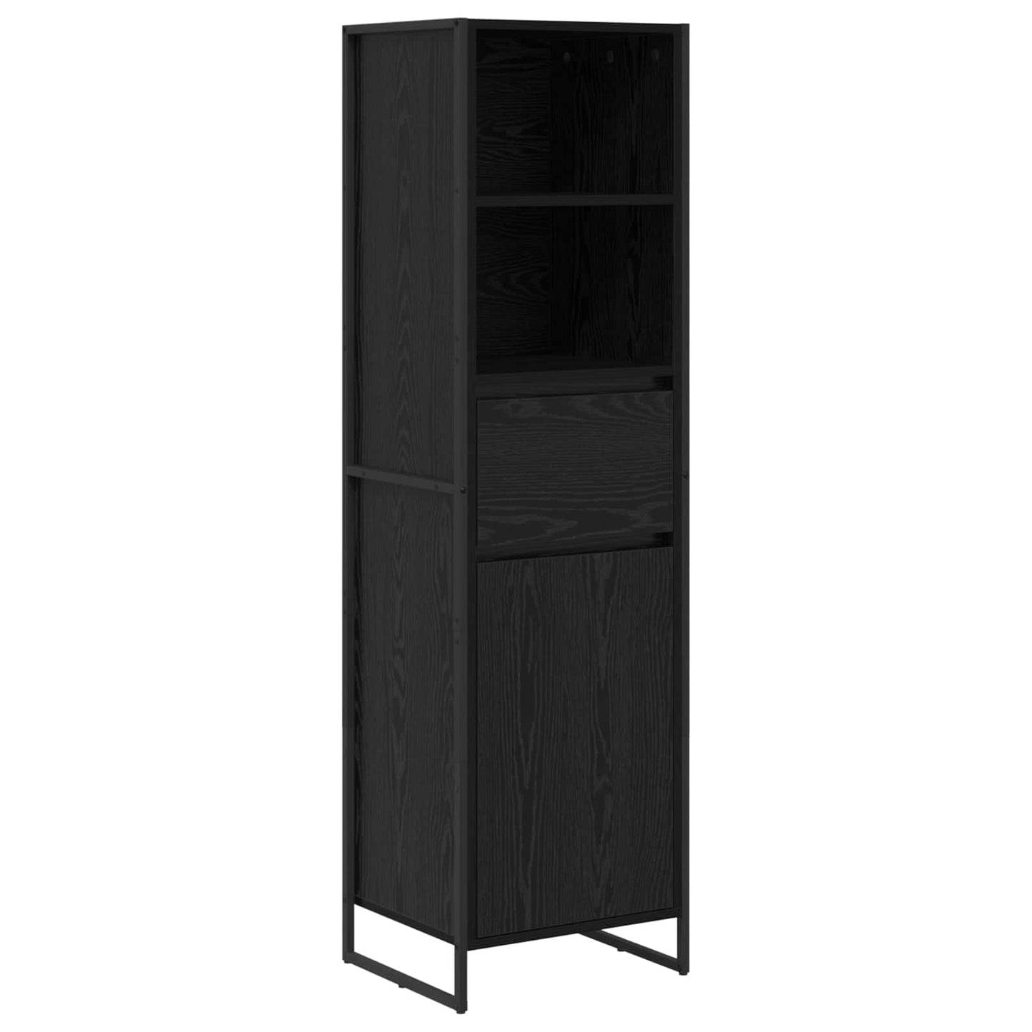 vidaXL Βιβλιοθήκη Μαύρη Οξυά 43 x 36 x 150.5 εκ Επεξεργασμένο ξύλο