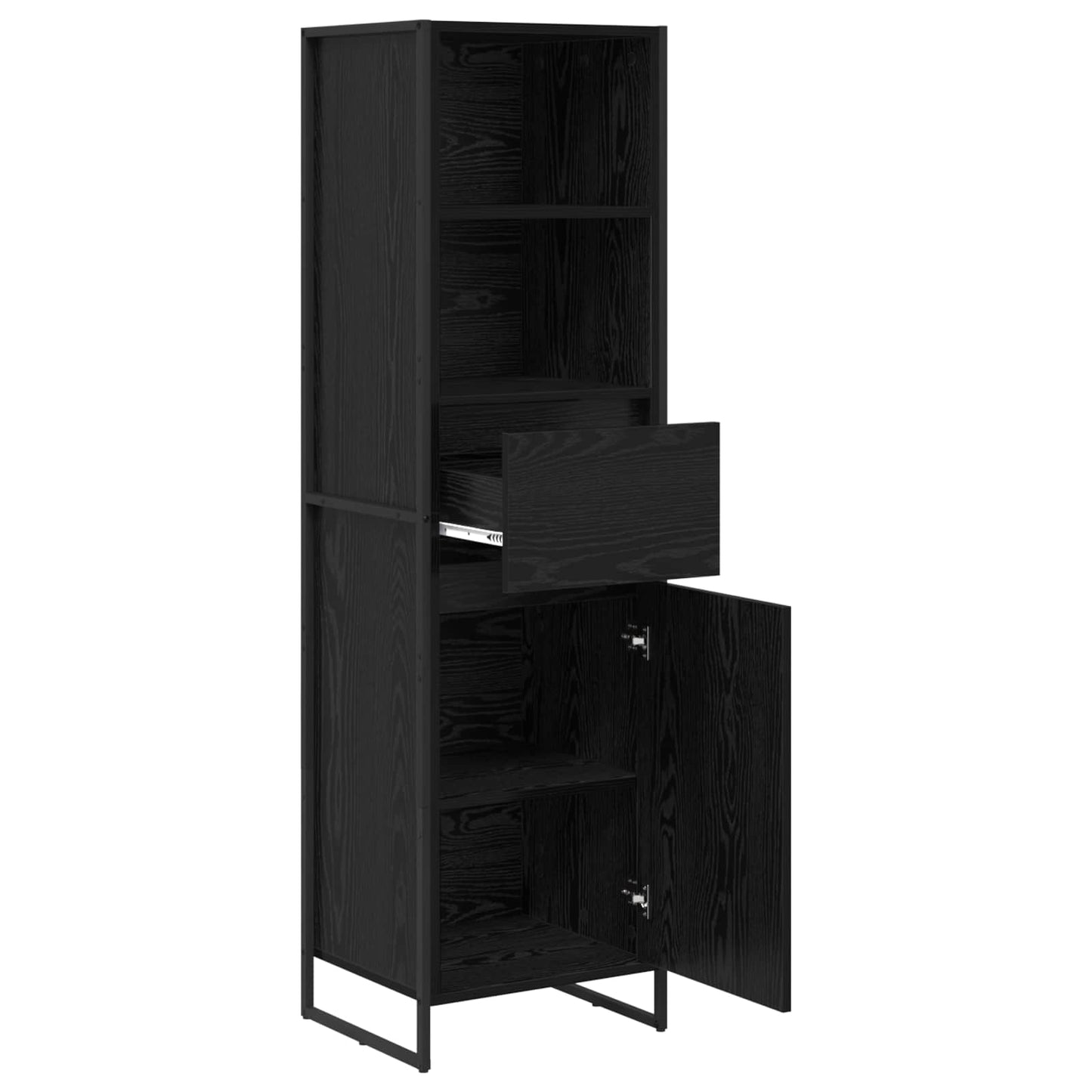vidaXL Βιβλιοθήκη Μαύρη Οξυά 43 x 36 x 150.5 εκ Επεξεργασμένο ξύλο