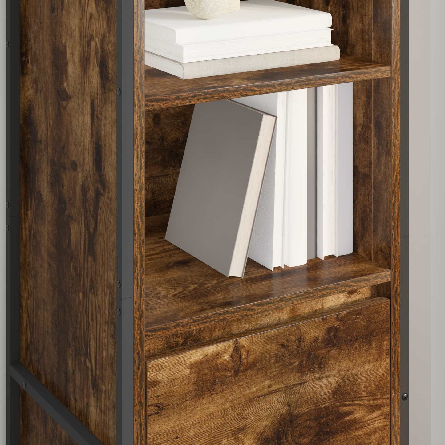 vidaXL Βιβλιοθήκη Καπνιστό Δρύς 43 x 36 x 150.5 εκ Επεξεργασμένο ξύλο