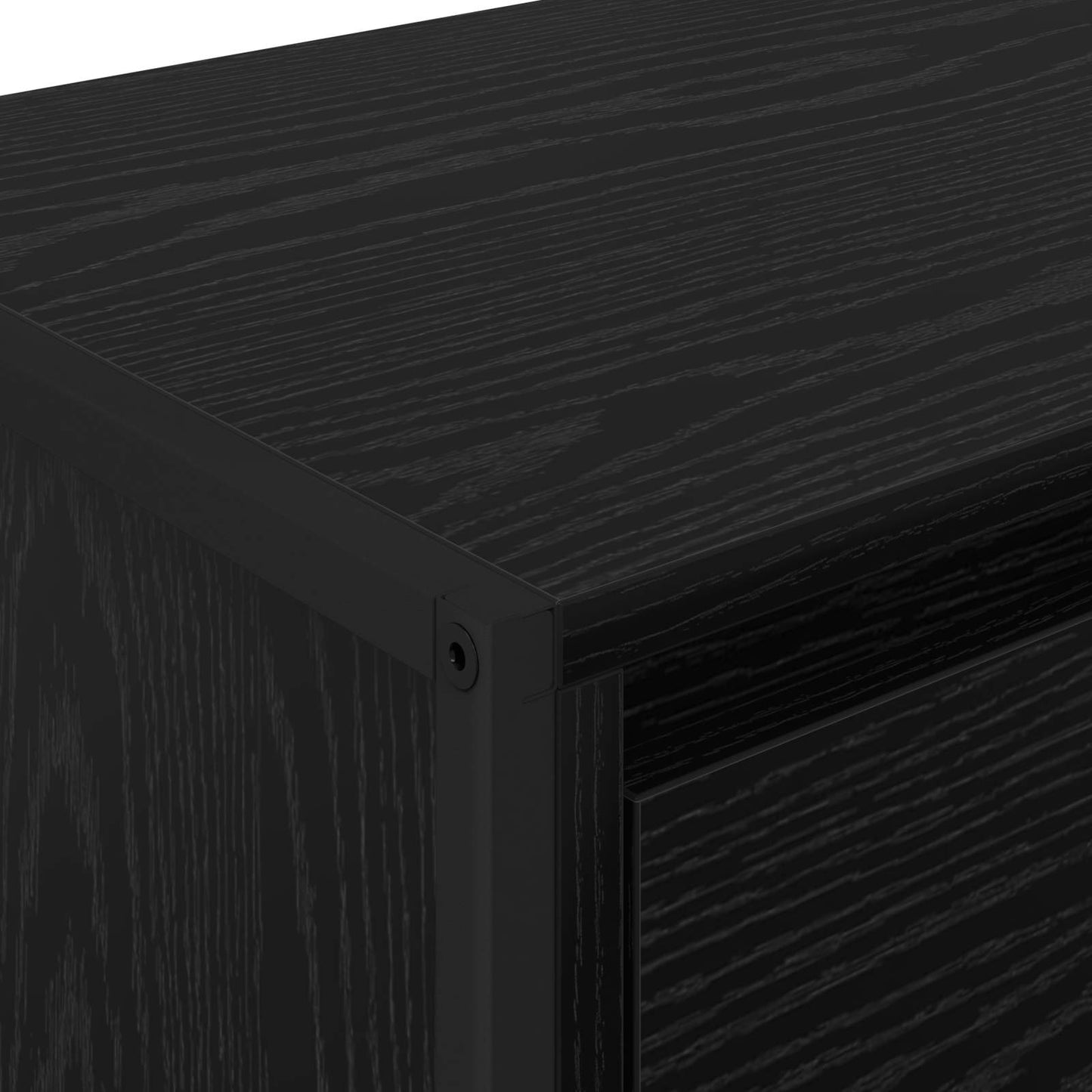 vidaXL Κομοδίνο 2 pcs Μαύρη Οξυά 39,5 x 30 x 50 εκ Επεξεργασμένο ξύλο