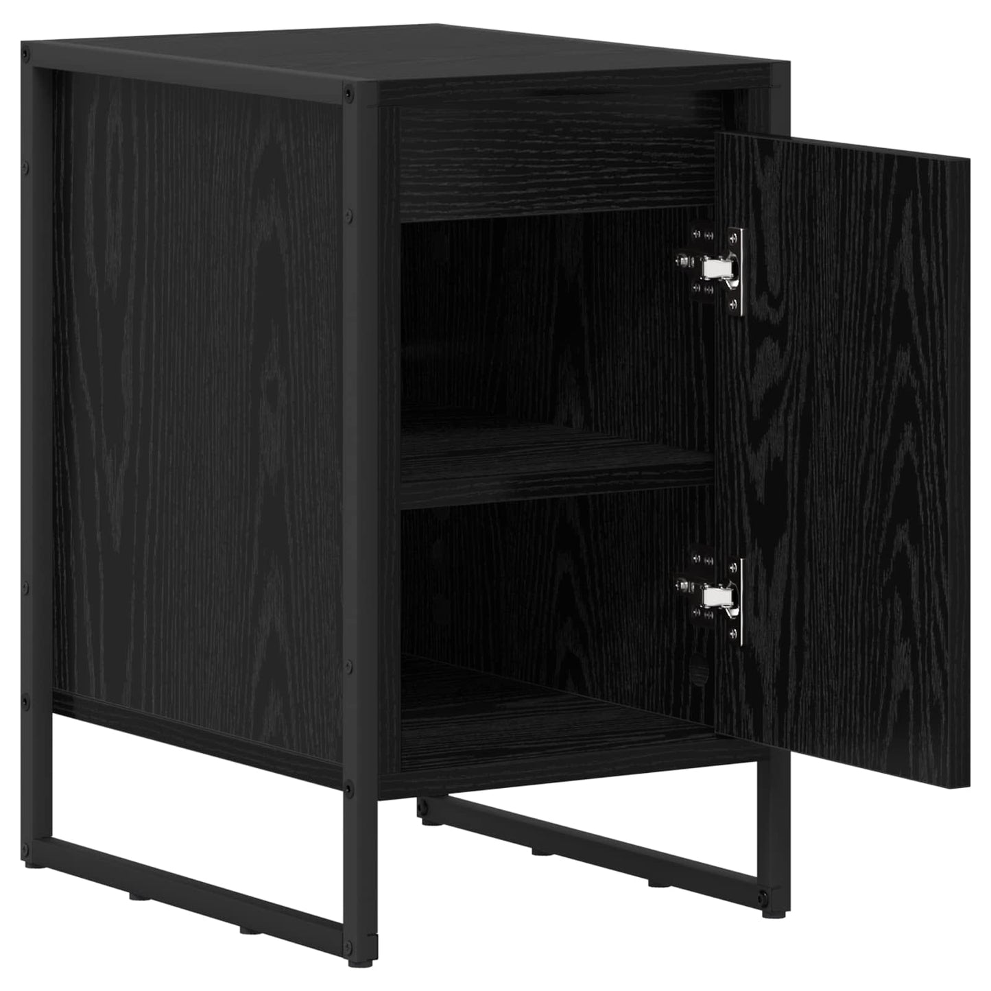 vidaXL Κομοδίνο 2 pcs Μαύρη Οξυά 39,5 x 30 x 50 εκ Επεξεργασμένο ξύλο