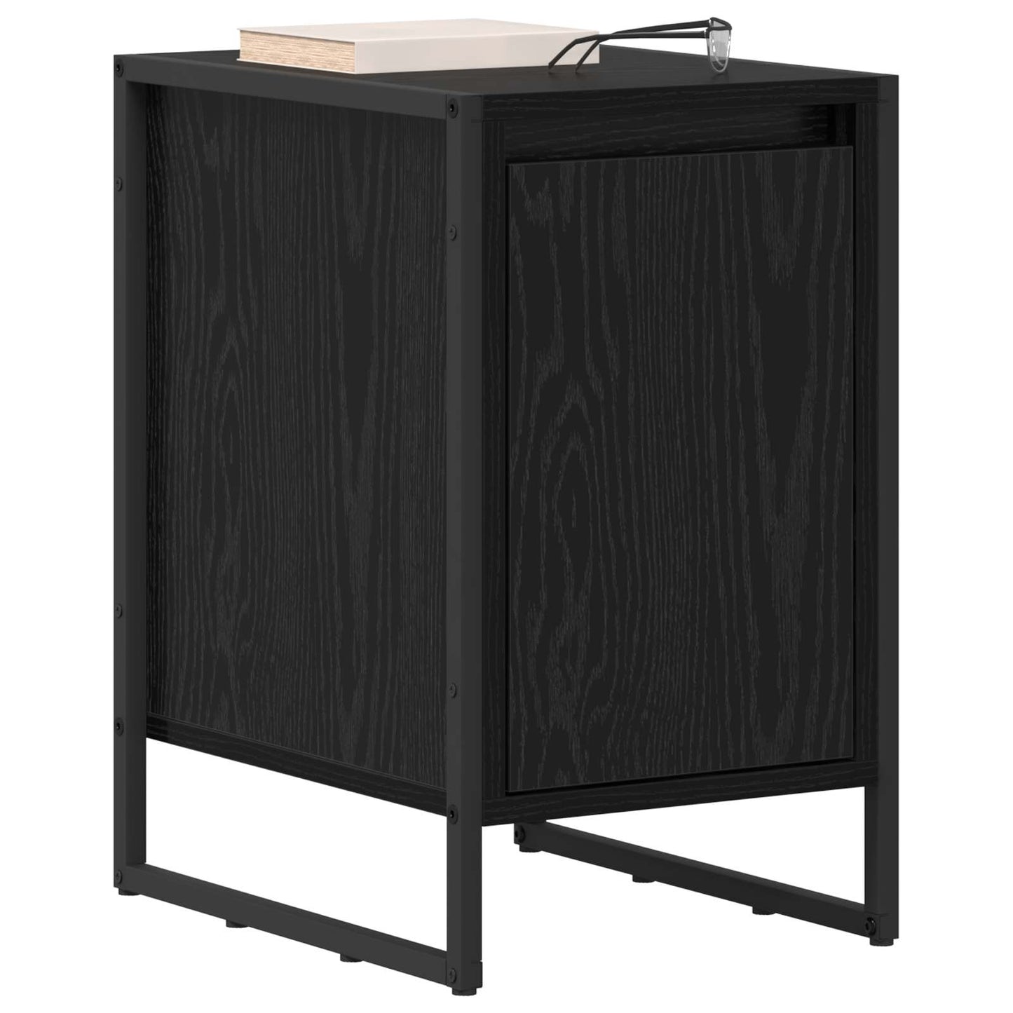 vidaXL Κομοδίνο 2 pcs Μαύρη Οξυά 39,5 x 30 x 50 εκ Επεξεργασμένο ξύλο