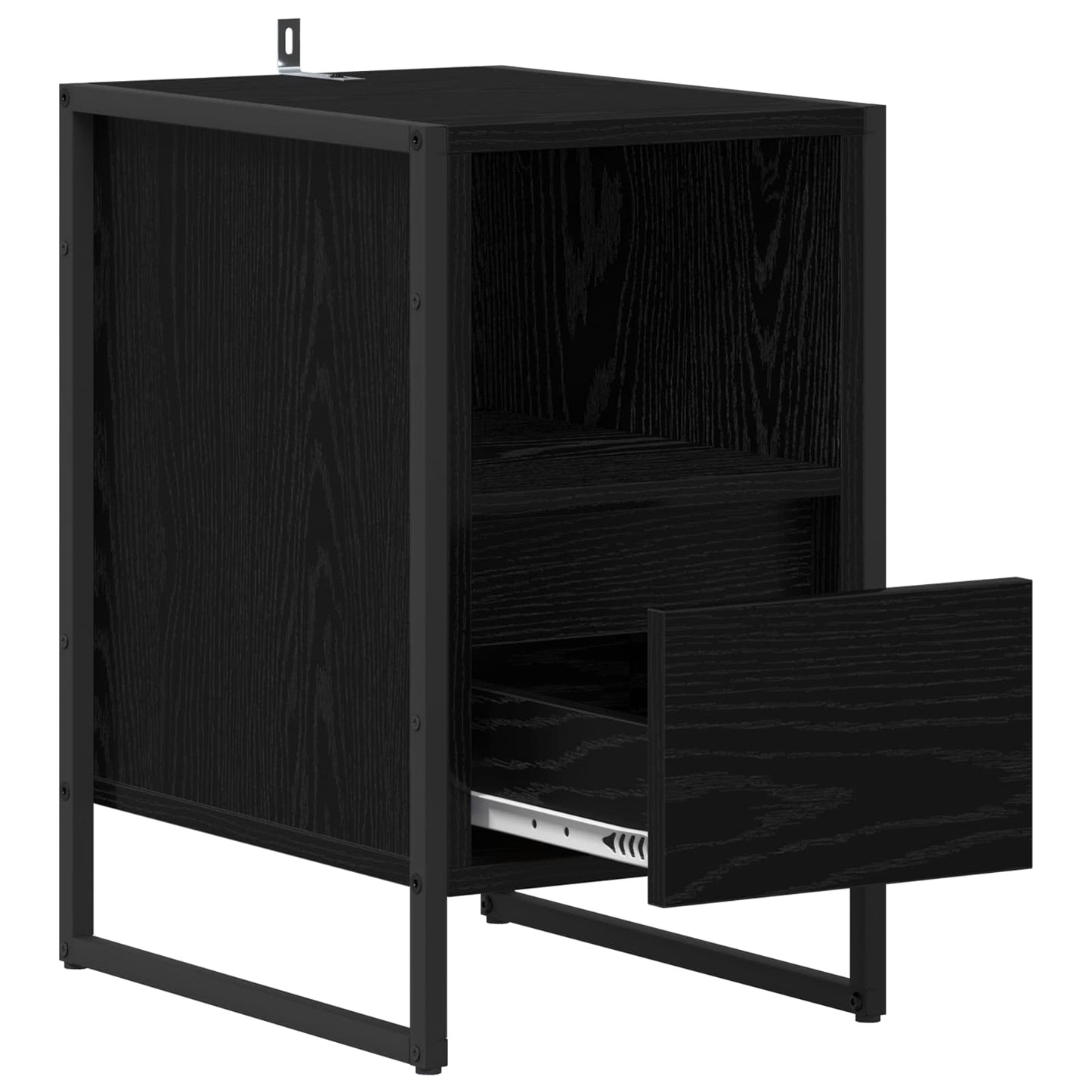 vidaXL Κομοδίνο 2 pcs Μαύρη Οξυά 39,5 x 30 x 50 εκ Επεξεργασμένο ξύλο