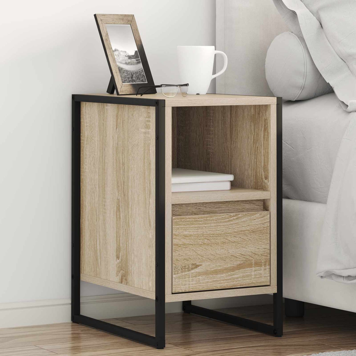 vidaXL Κομοδίνο 2 pcs Σονόμα 39,5 x 30 x 50 εκ Επεξεργασμένο ξύλο