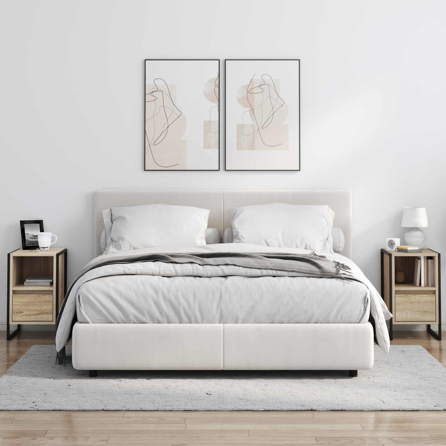 vidaXL Κομοδίνο 2 pcs Σονόμα 39,5 x 30 x 50 εκ Επεξεργασμένο ξύλο