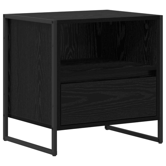 vidaXL Κομοδίνο Μαύρη Οξυά 50 x 39,5 x 50 εκ. Επεξεργασμένο ξύλο