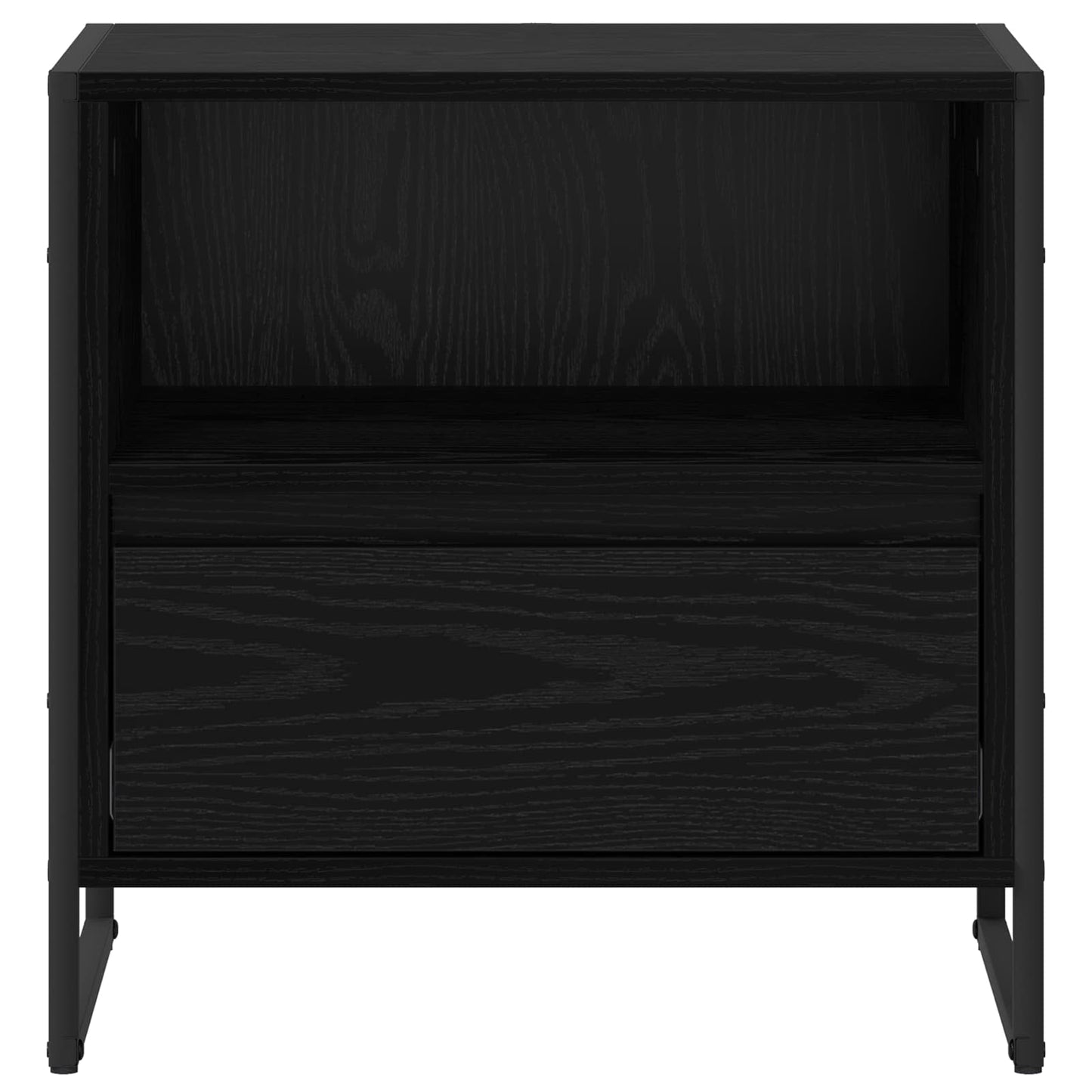 vidaXL Κομοδίνο 2 pcs Μαύρη Οξυά 50 x 39,5 x 50 εκ. Επεξεργασμένο ξύλο