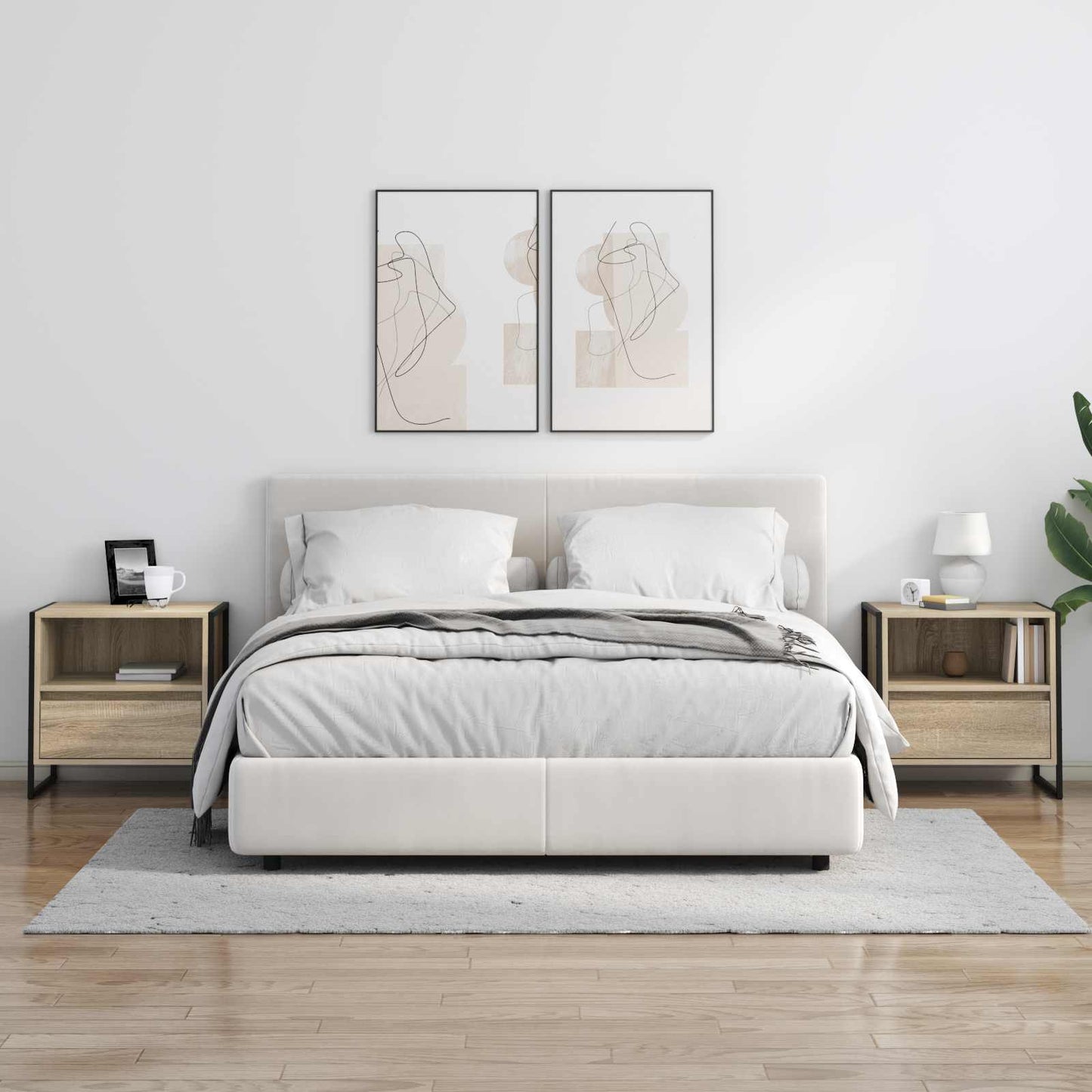 vidaXL Κομοδίνο 2 pcs Σονόμα 50 x 39,5 x 50 εκ. Επεξεργασμένο ξύλο