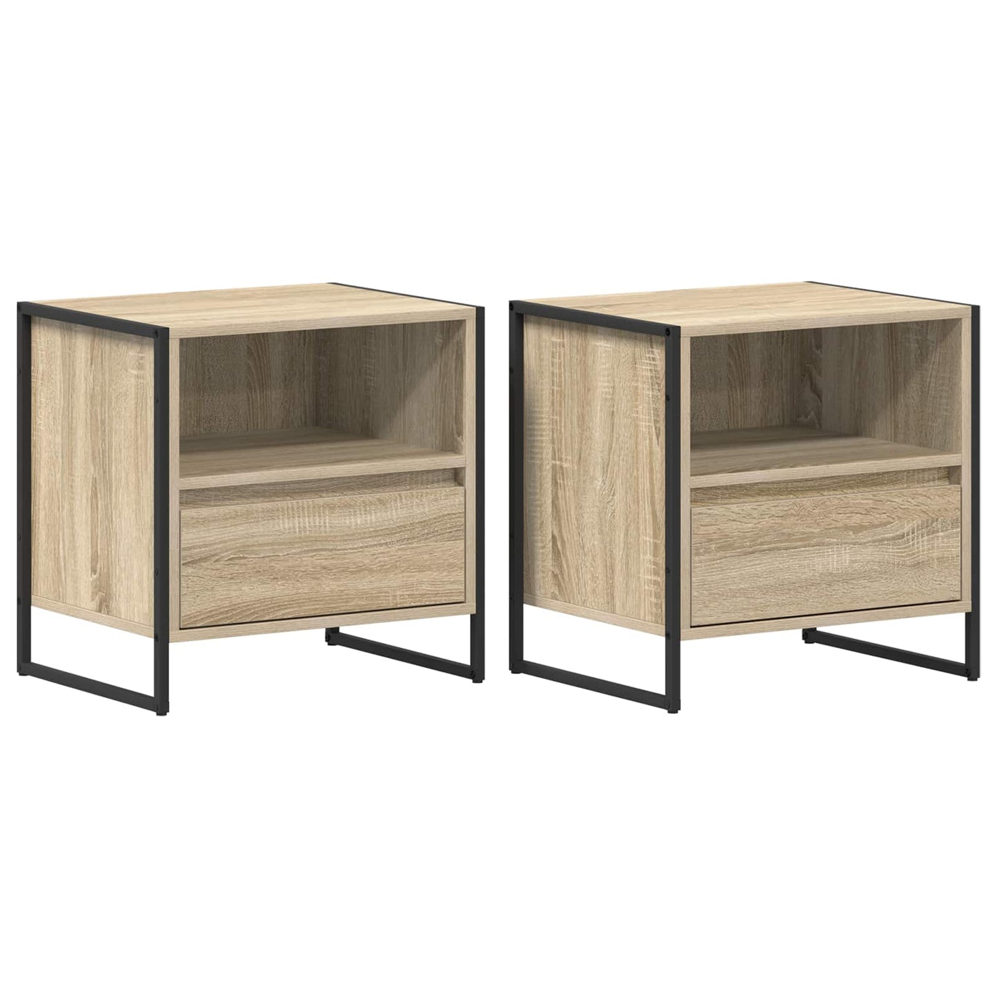 vidaXL Κομοδίνο 2 pcs Σονόμα 50 x 39,5 x 50 εκ. Επεξεργασμένο ξύλο