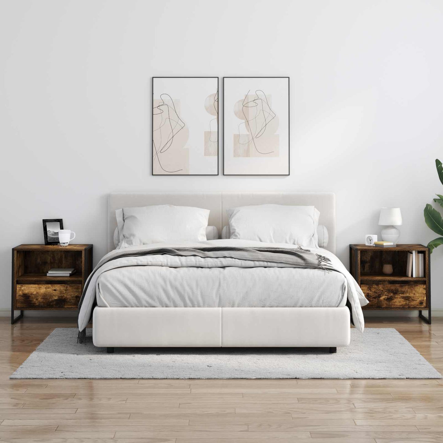 vidaXL Κομοδίνο Καπνιστό Δρύς 50 x 39,5 x 50 εκ. Επεξεργασμένο ξύλο