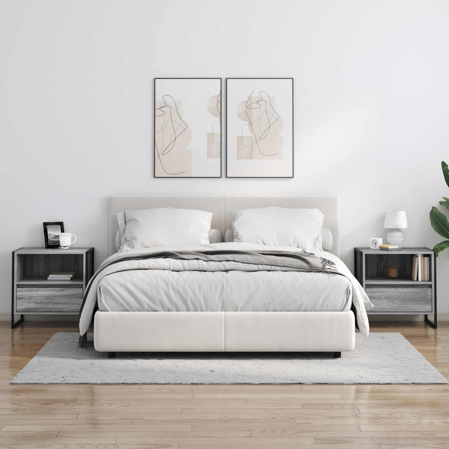 vidaXL Κομοδίνο Γκρίζο Σονομα 50 x 39,5 x 50 εκ. Επεξεργασμένο ξύλο