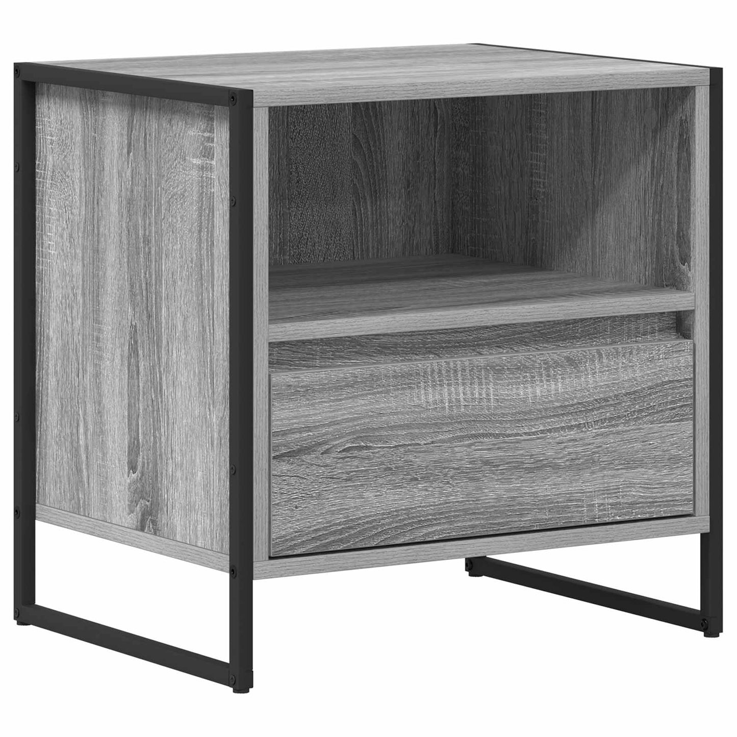 vidaXL Κομοδίνο με συρτάρι 2 pcs Γκρίζο Σονομα 50 x 39,5 x 50 εκ.