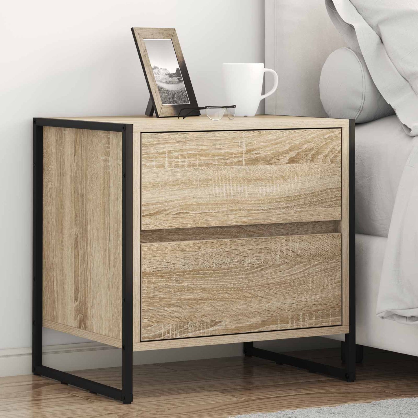 vidaXL Κομοδίνο 2 pcs Σονόμα 50 x 39.5 x 50 εκ. Επεξεργασμένο ξύλο