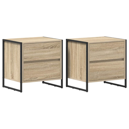 vidaXL Κομοδίνο 2 pcs Σονόμα 50 x 39.5 x 50 εκ. Επεξεργασμένο ξύλο