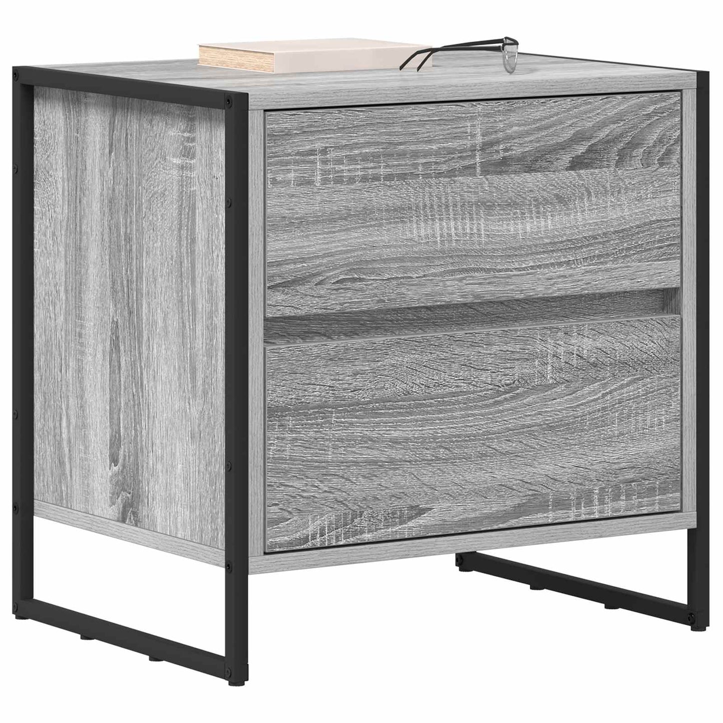 vidaXL Κομοδίνο Γκρίζο Σονομα 50 x 39.5 x 50 εκ. Επεξεργασμένο ξύλο
