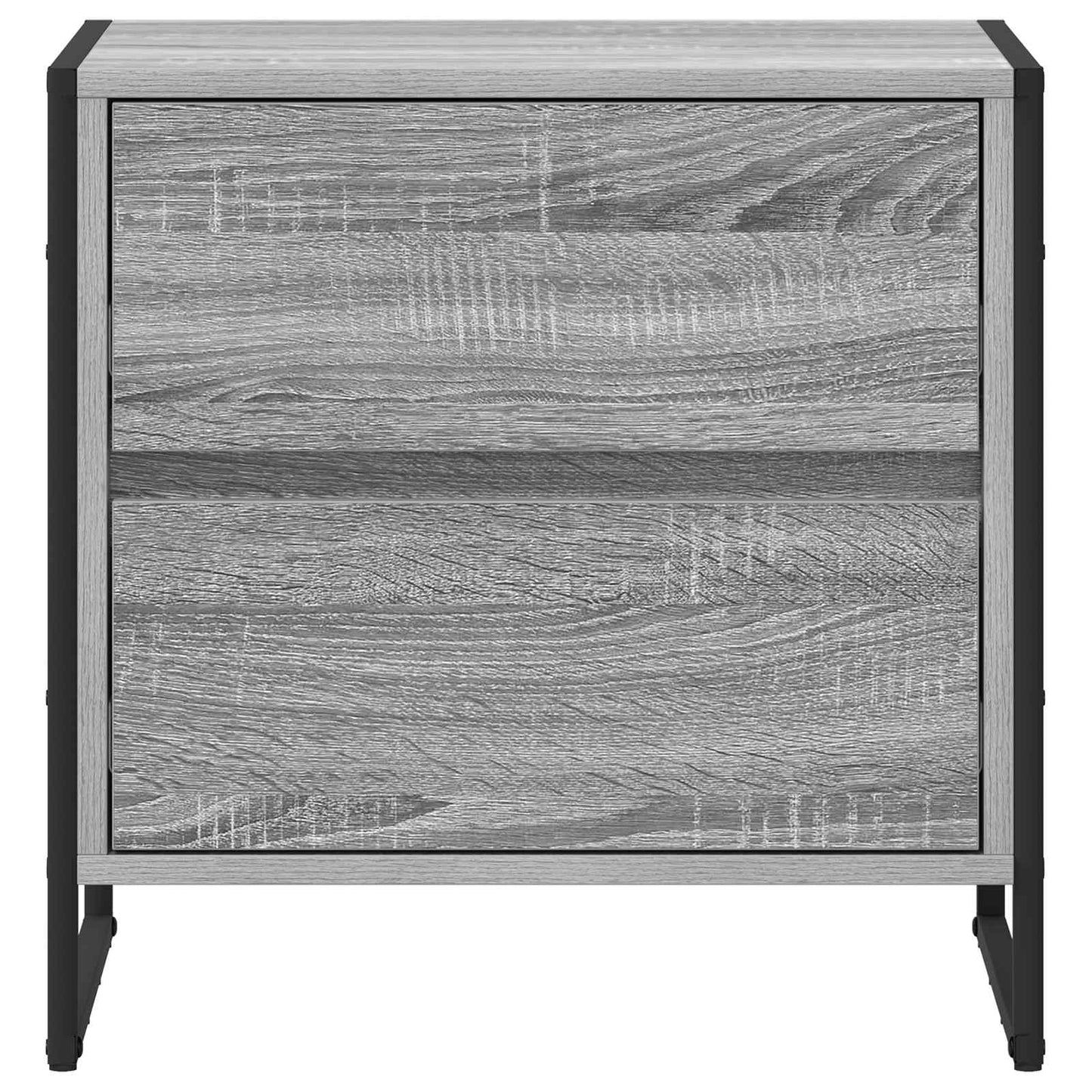 vidaXL Κομοδίνο με συρτάρι 2 pcs Γκρίζο Σονομα 50 x 39.5 x 50 εκ.