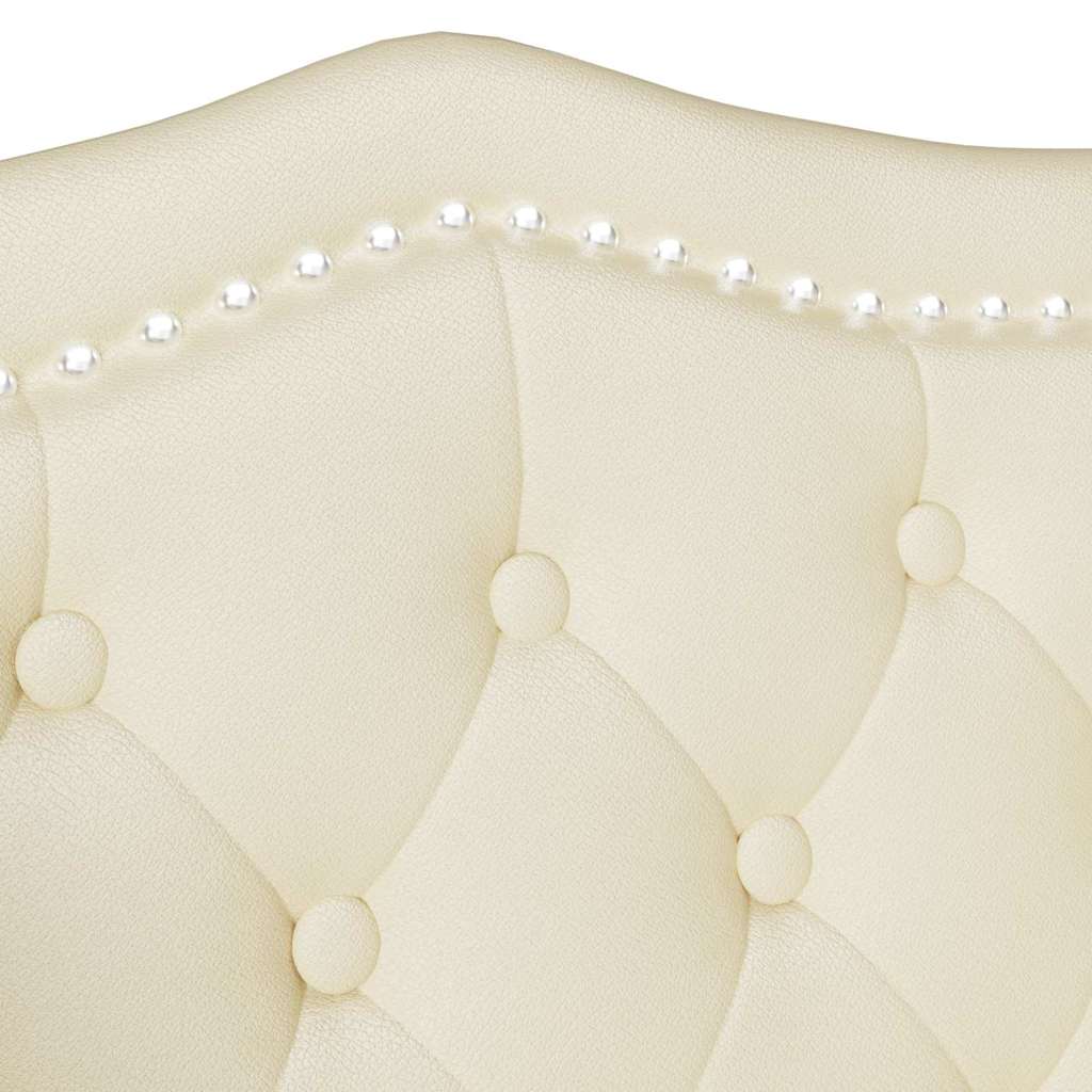 vidaXL Καναπές Chesterfield Κρεμ 120,5 x 65 x 75 εκ. Τεχνητό Δέρμα