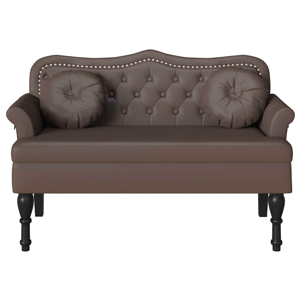 vidaXL Καναπές Chesterfield Καφέ 120,5 x 65 x 75 εκ. Τεχνητό Δέρμα