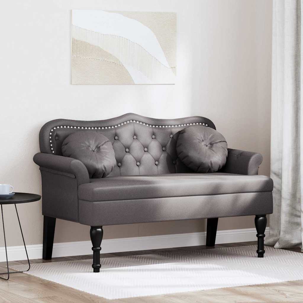 vidaXL Καναπές Chesterfield Γκρι 120,5 x 65 x 75 εκ. Τεχνητό Δέρμα