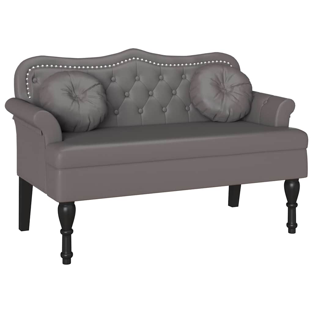 vidaXL Καναπές Chesterfield Γκρι 120,5 x 65 x 75 εκ. Τεχνητό Δέρμα