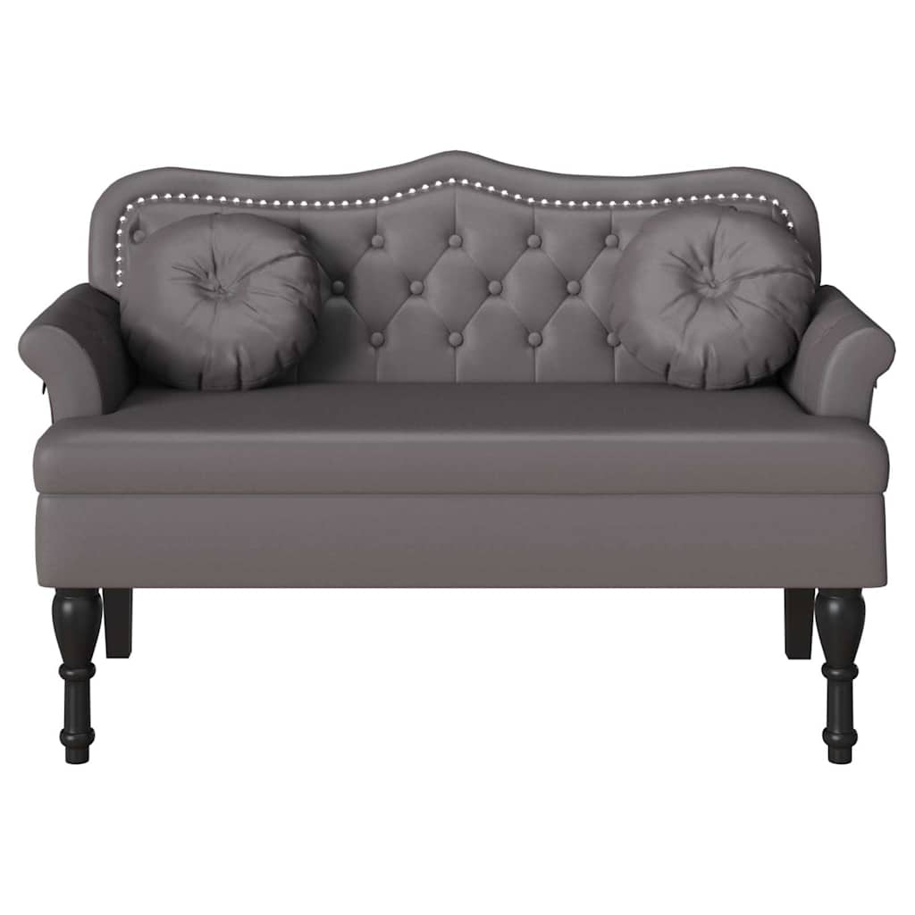 vidaXL Καναπές Chesterfield Γκρι 120,5 x 65 x 75 εκ. Τεχνητό Δέρμα