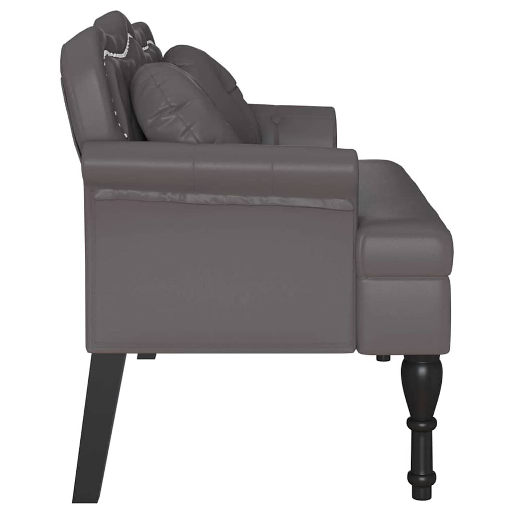vidaXL Καναπές Chesterfield Γκρι 120,5 x 65 x 75 εκ. Τεχνητό Δέρμα