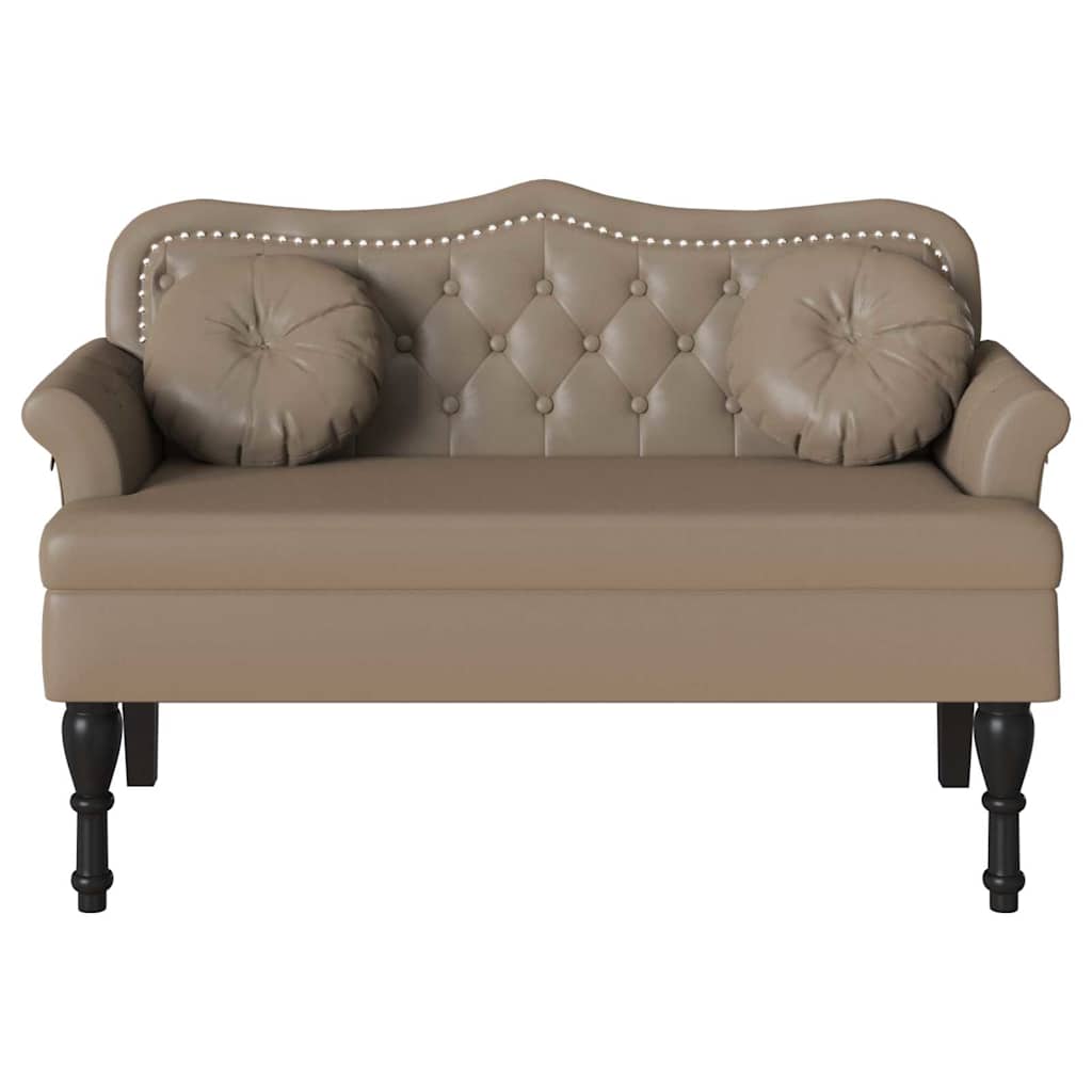 vidaXL Καναπές Chesterfield με μαξιλάρι Καπουτσίνο 120,5 x 65 x 75 εκ.
